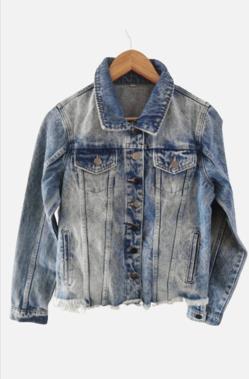 Jacket | Denim + Glass Beaded Skull | XL