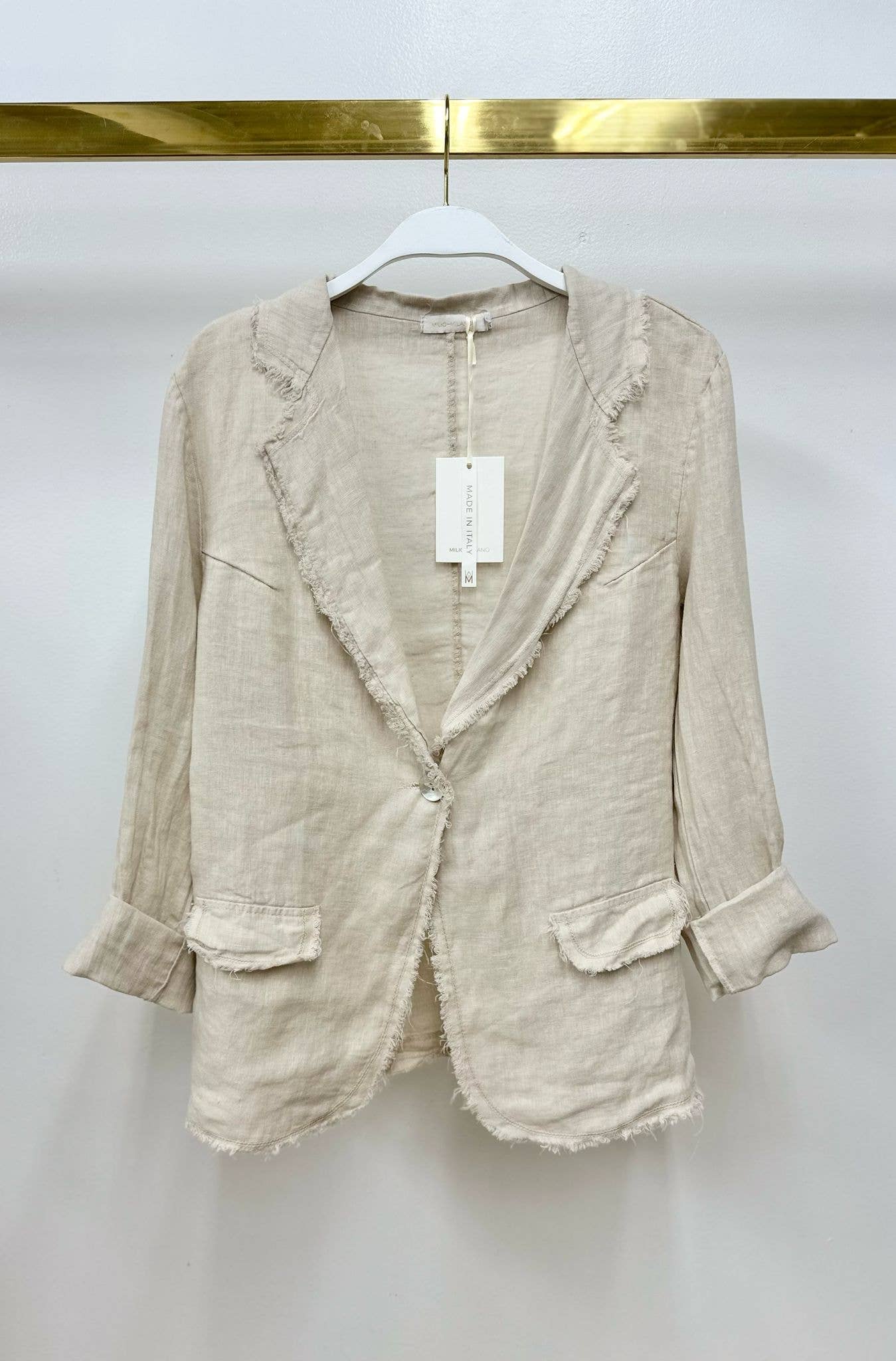 Beige Linen Blazer