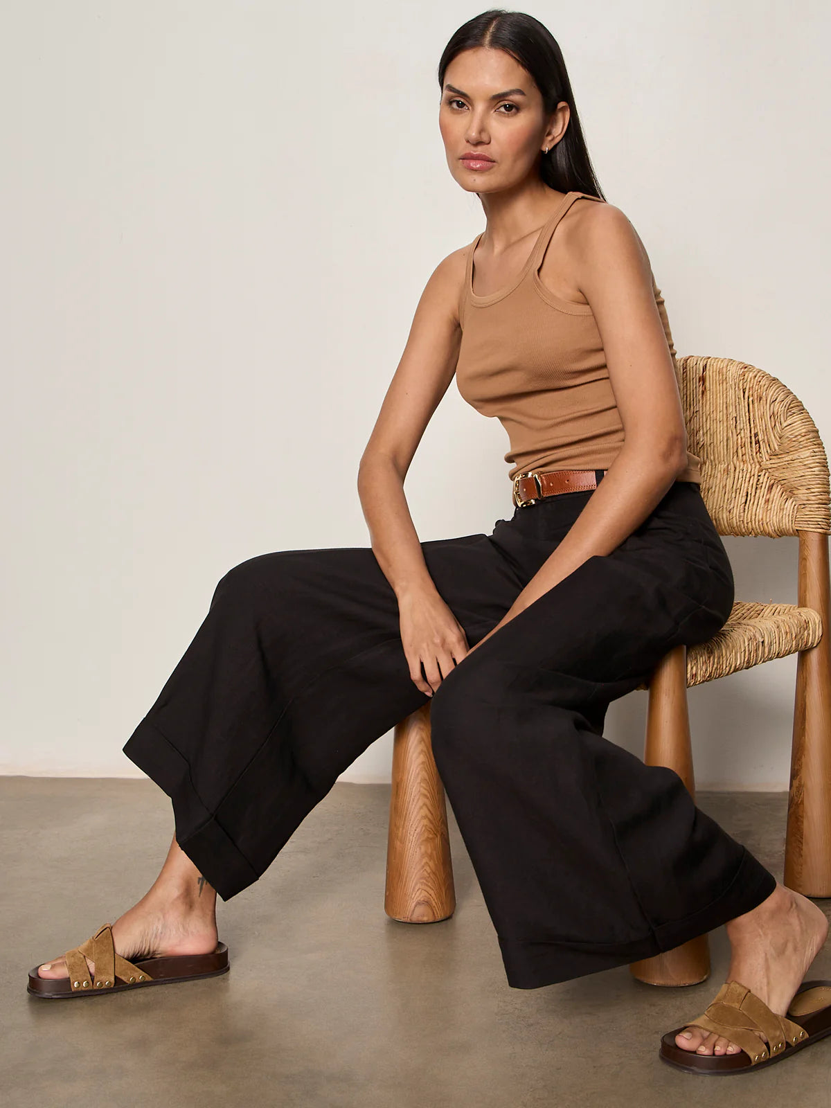 Terrace Linen Pant | Black