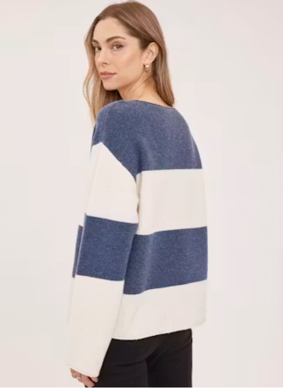 Annalise Pullover | Navy Stripe
