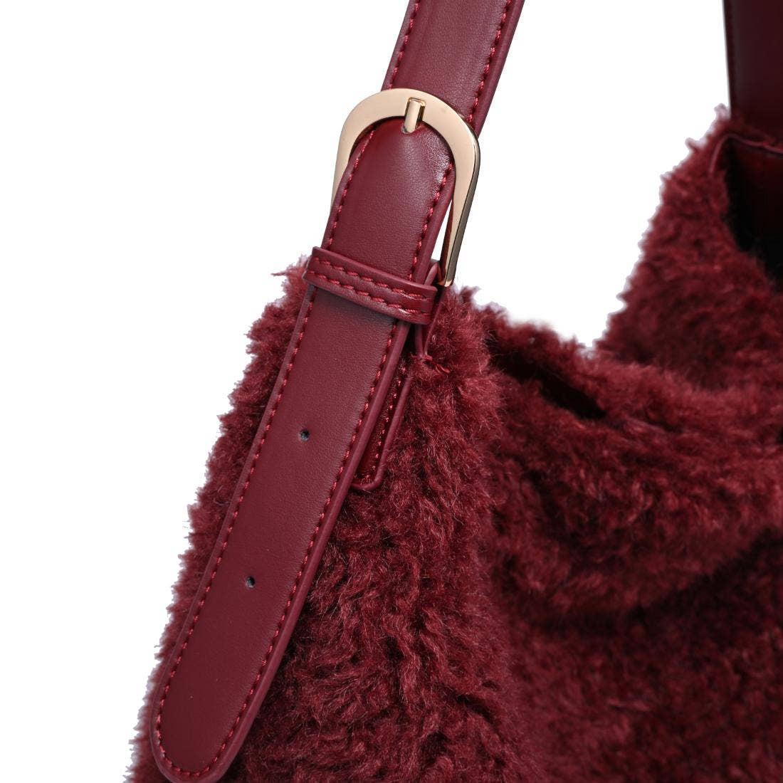 Neve Sherpa Tote | Burgundy