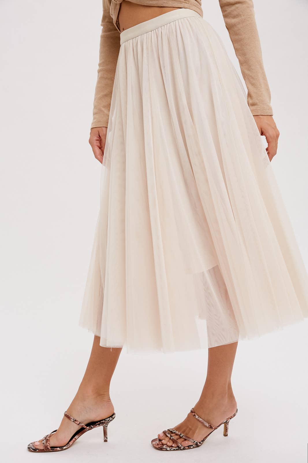 Tulle Midi Skirt | Mauve