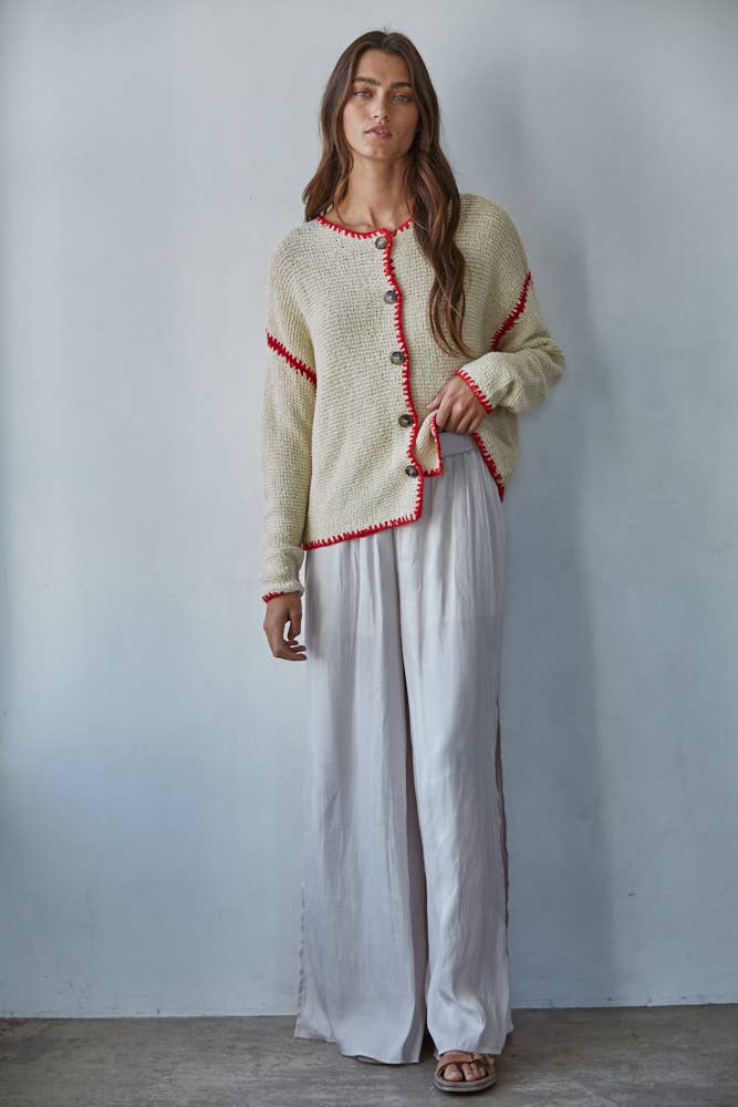 Red Stitch Cardigan