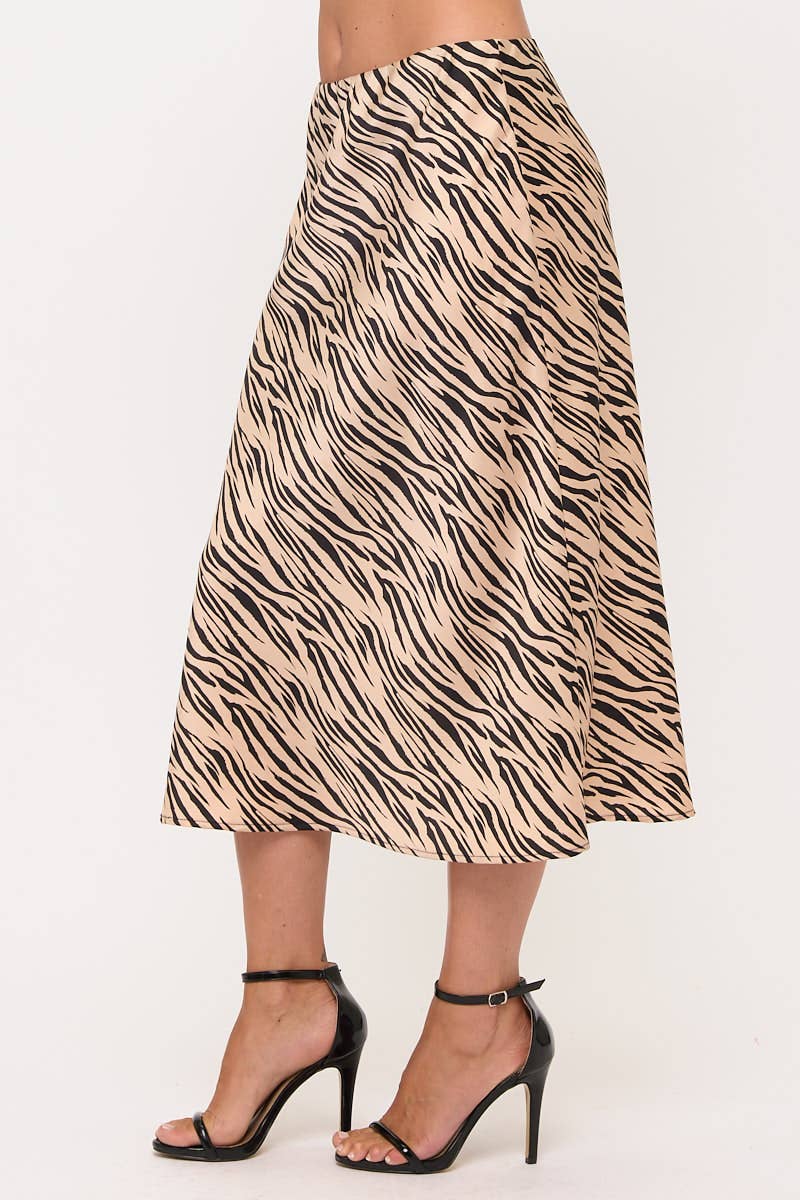 Zebra Satin Skirt