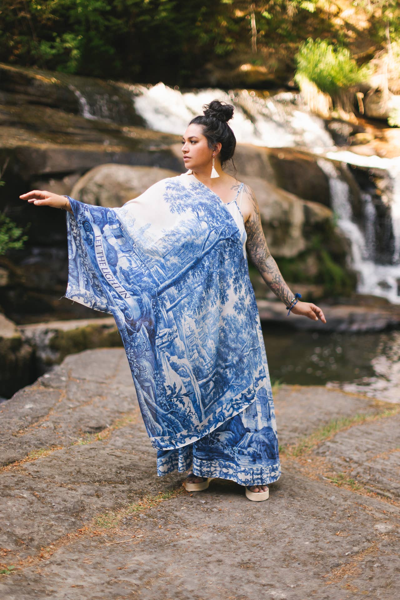 Blue Toile Scarf
