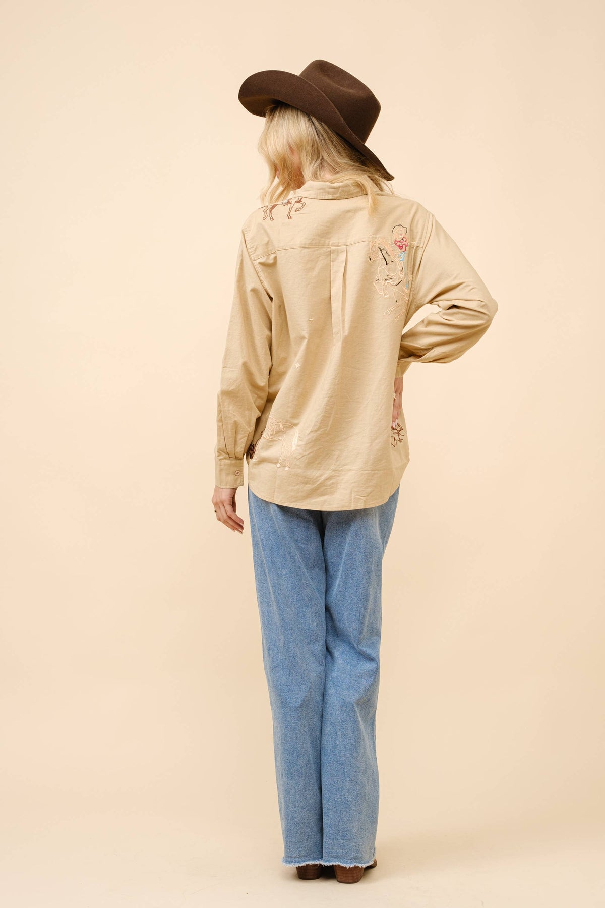 Cowgirl Linen Button Up | Camel