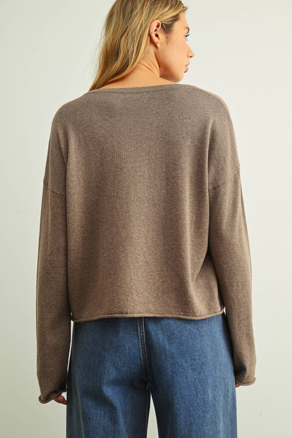 ROLLING HEM TOP MOCHA