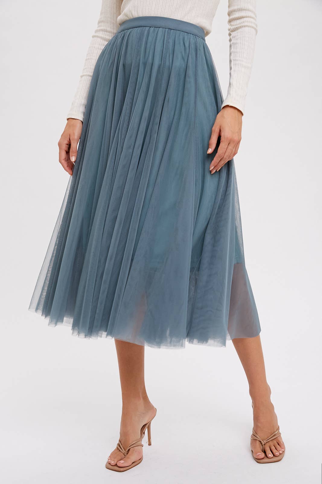 Tulle Midi Skirt | Mauve