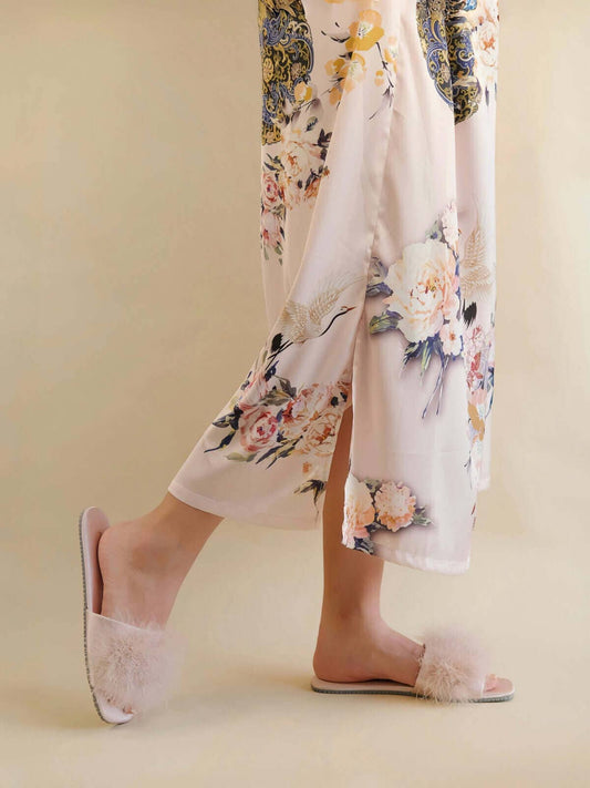 Shoe | Pink Feather Slippers | 5/6