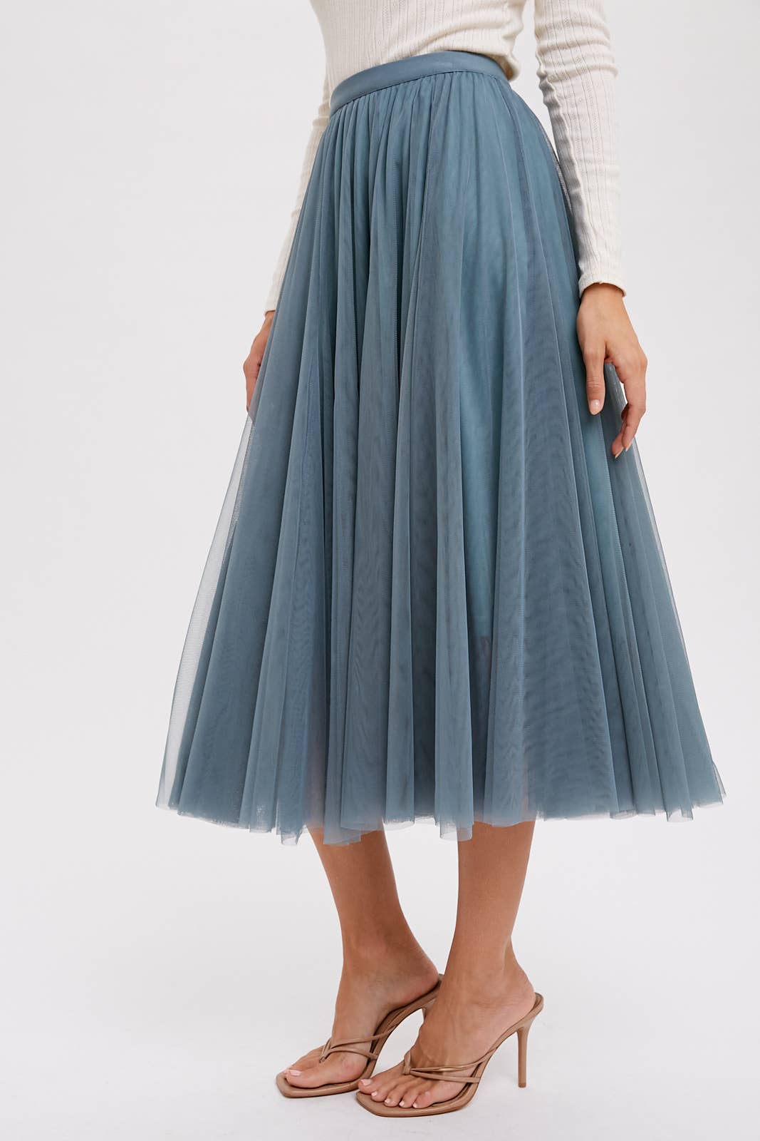 Tulle Midi Skirt | Mauve