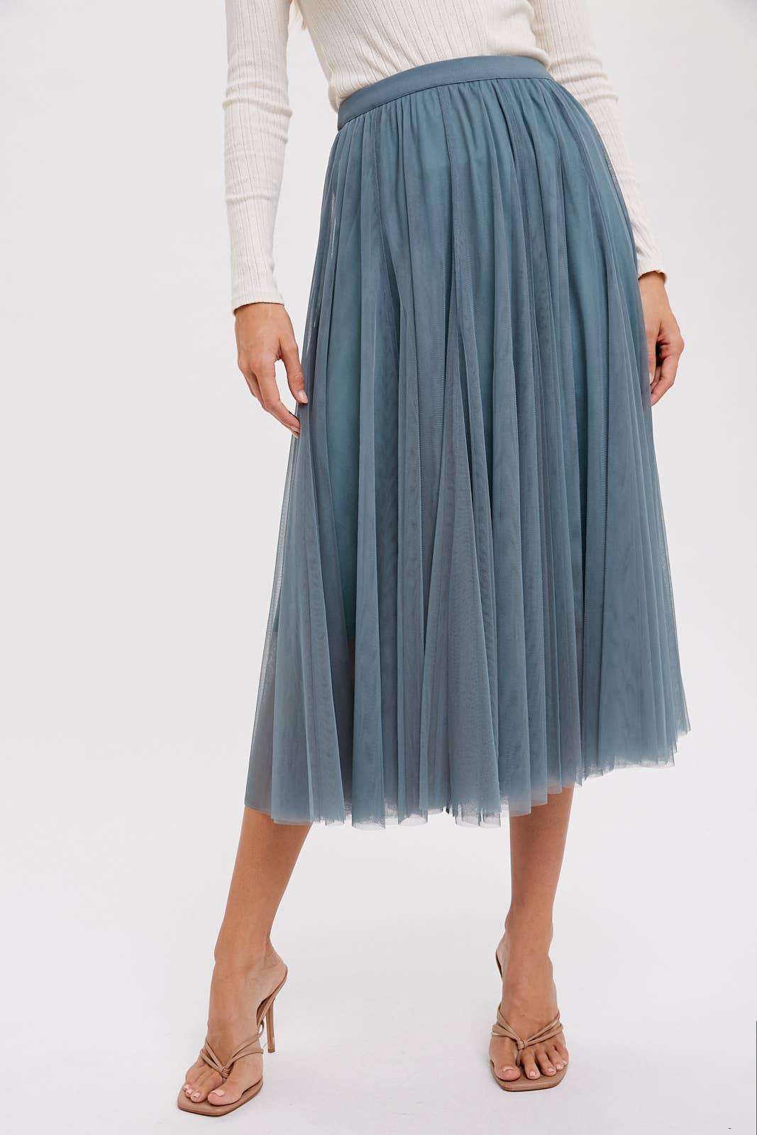 Tulle Midi Skirt | Mauve