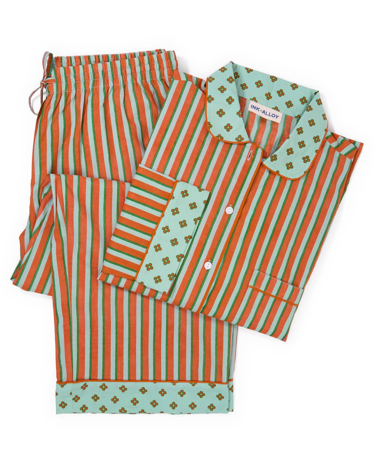 Bonnie Pajama Set Sage + Rust
