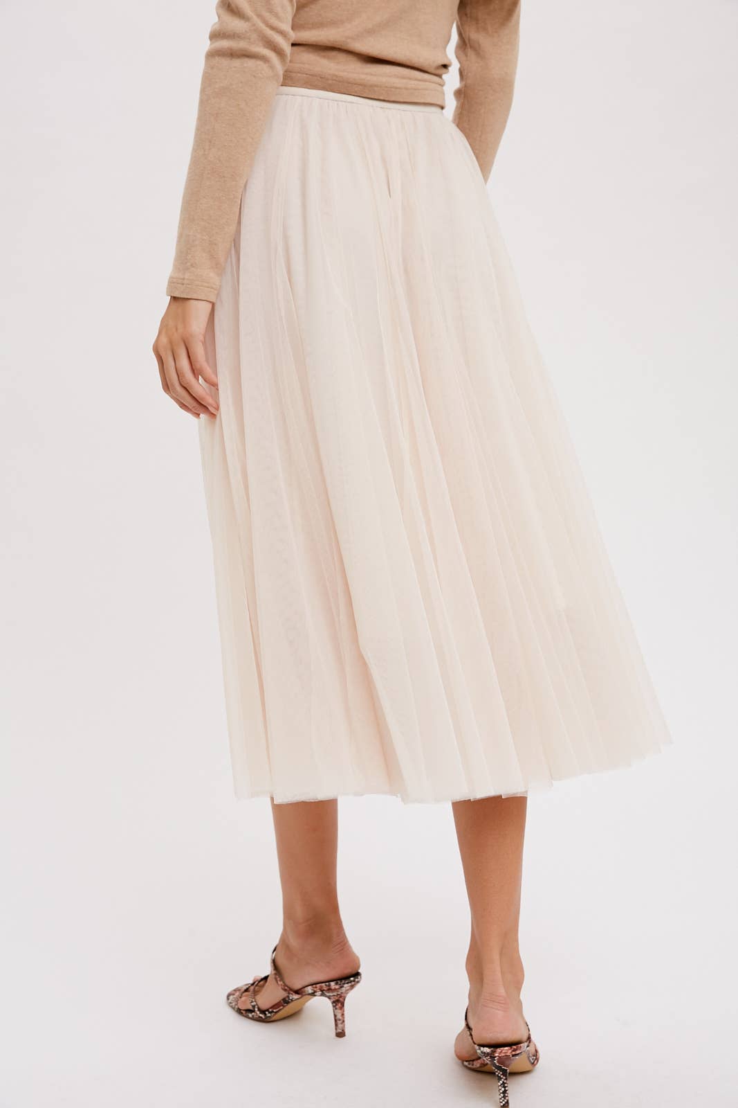 Tulle Midi Skirt | Mauve