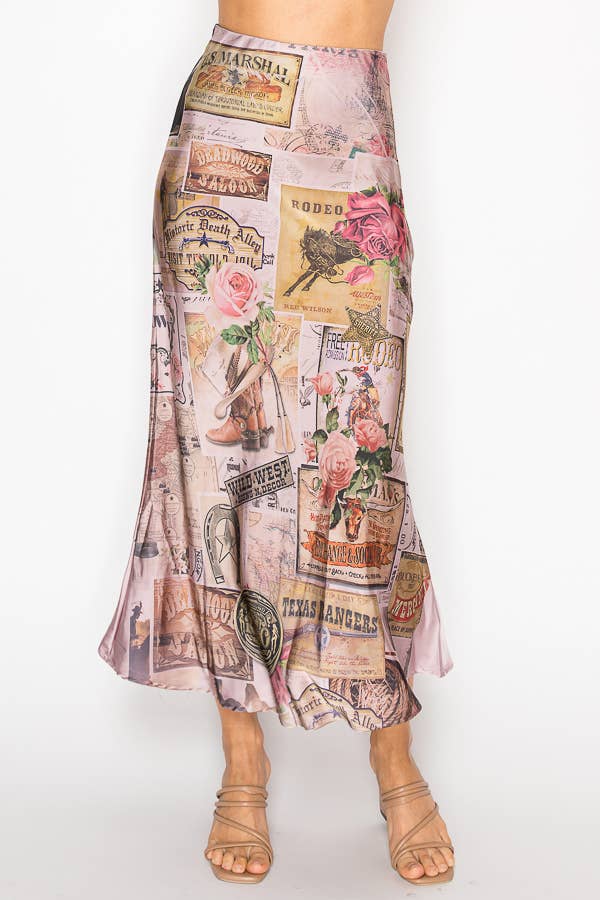 Rose Western Skirt