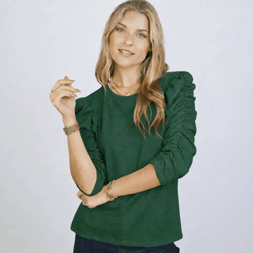 Sophie Ruched Tee Green