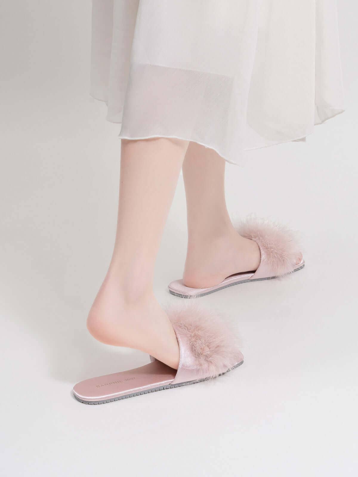 Shoe | Pink Feather Slippers | 5/6