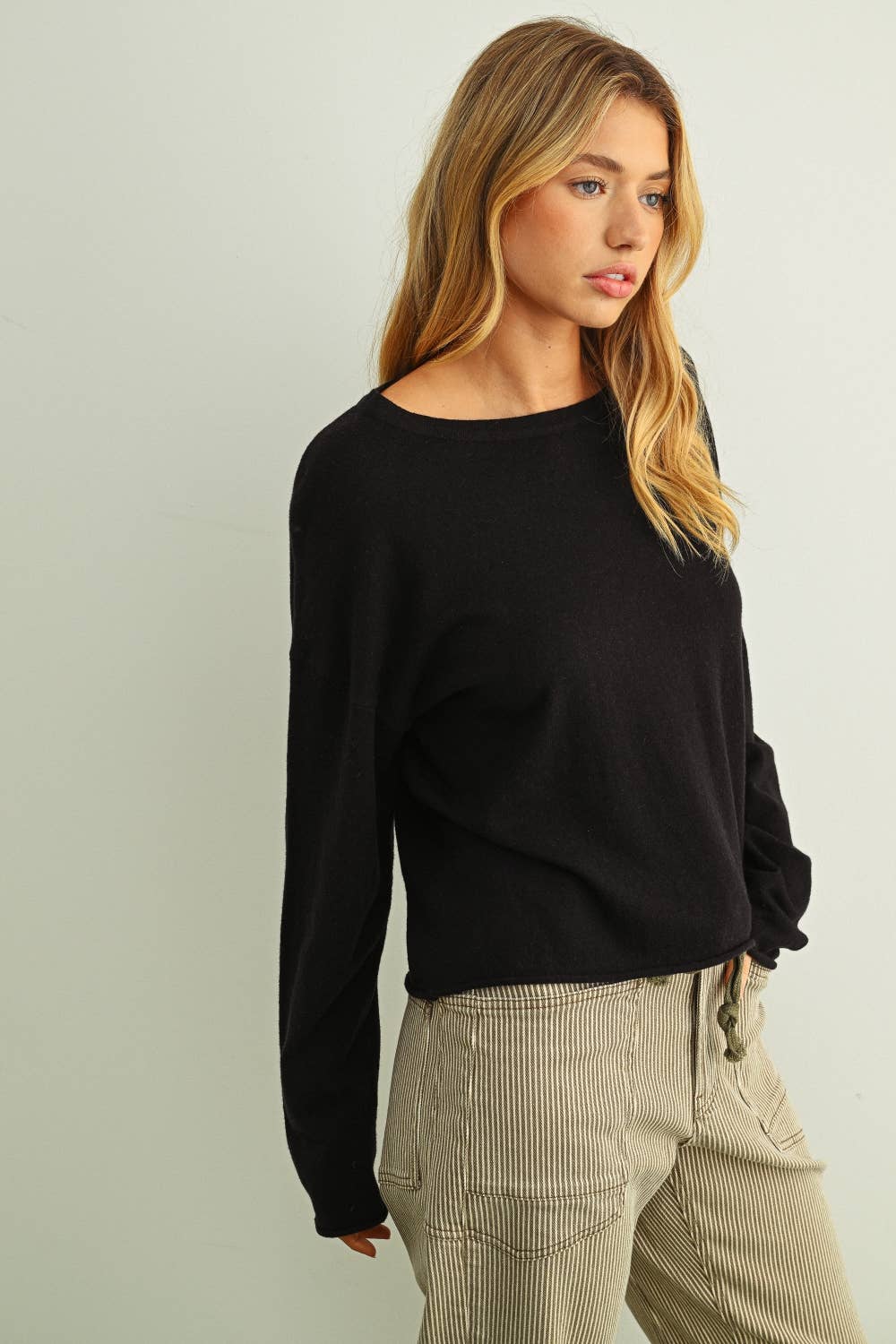 ROLLING HEM TOP MOCHA