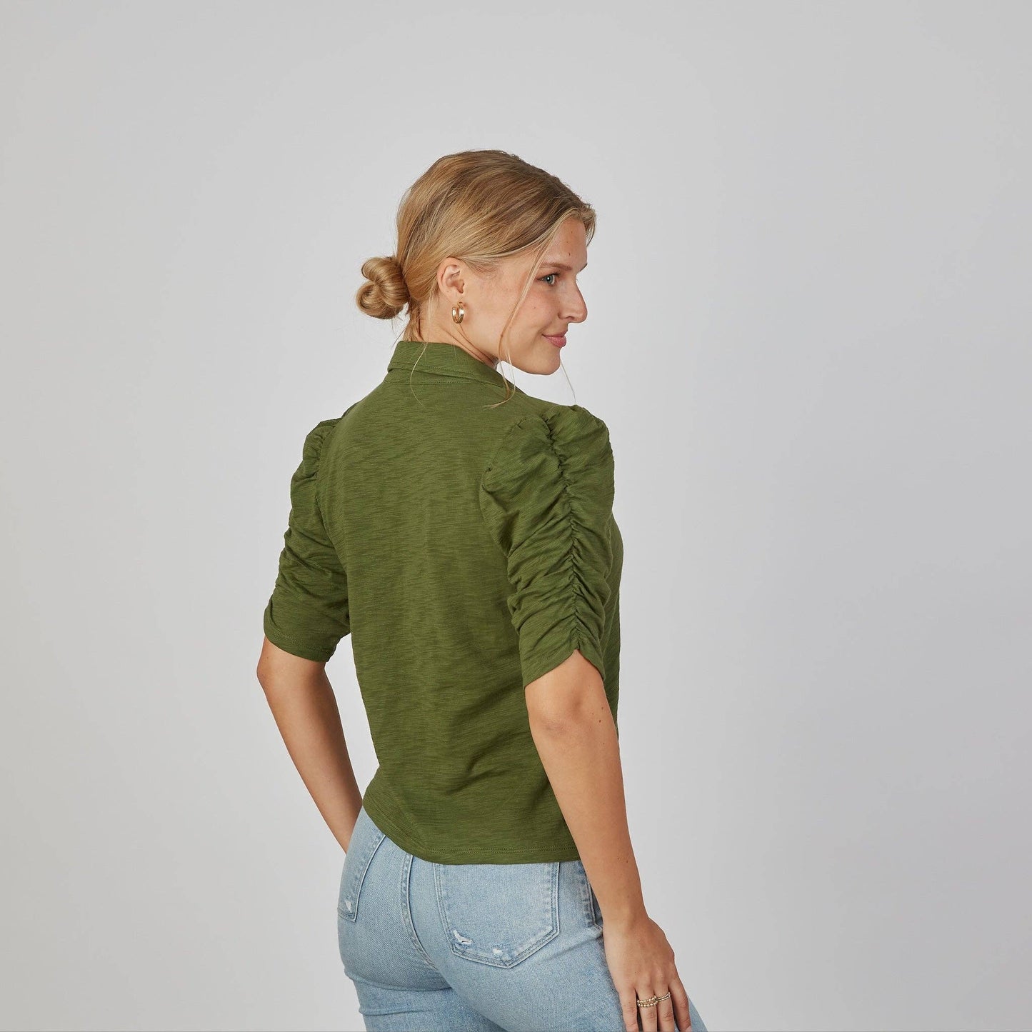 Grace Button-Up Forest Green
