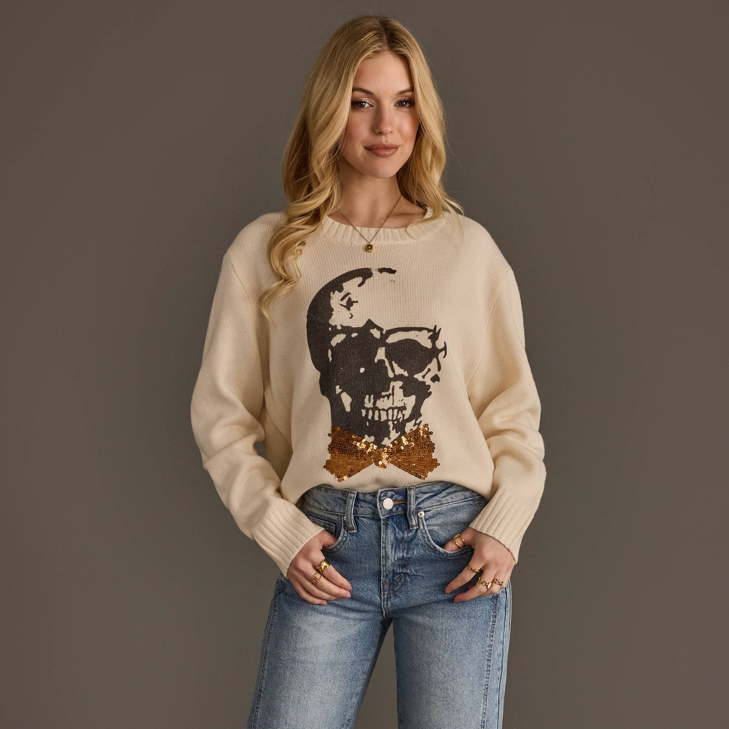 Large Skull Sweater / Ivory