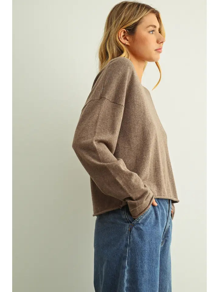 Long Sleeve Mocha Top