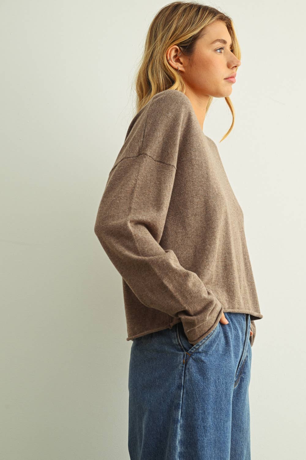 ROLLING HEM TOP BLACK