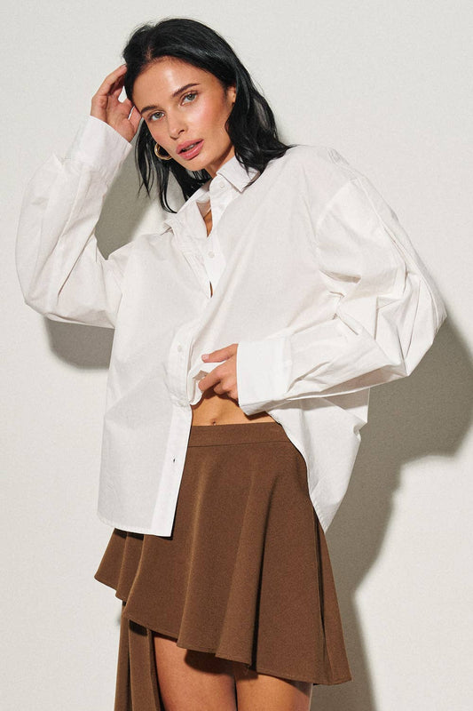 WOVEN POPLIN SHIRT I White