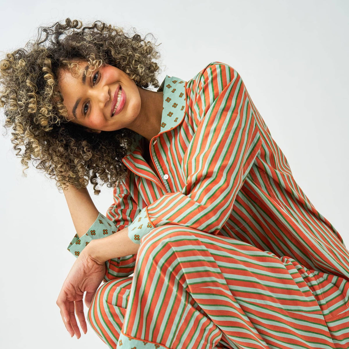 Bonnie Pajama Set Sage + Rust