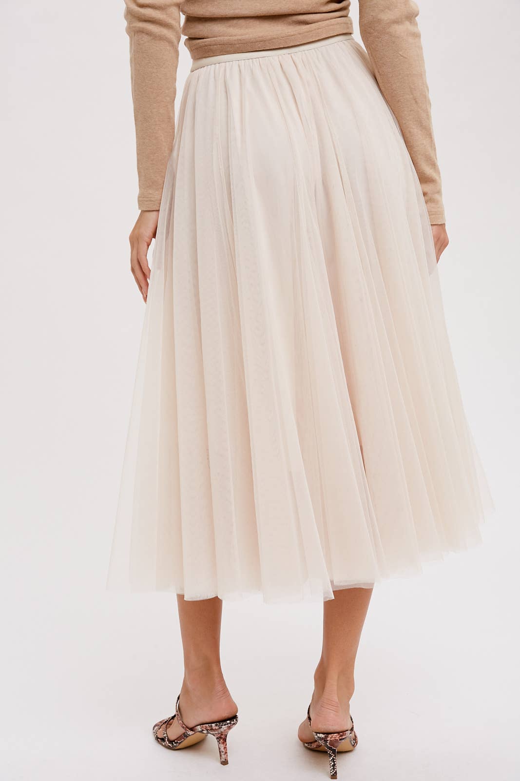 Tulle Midi Skirt | Mauve