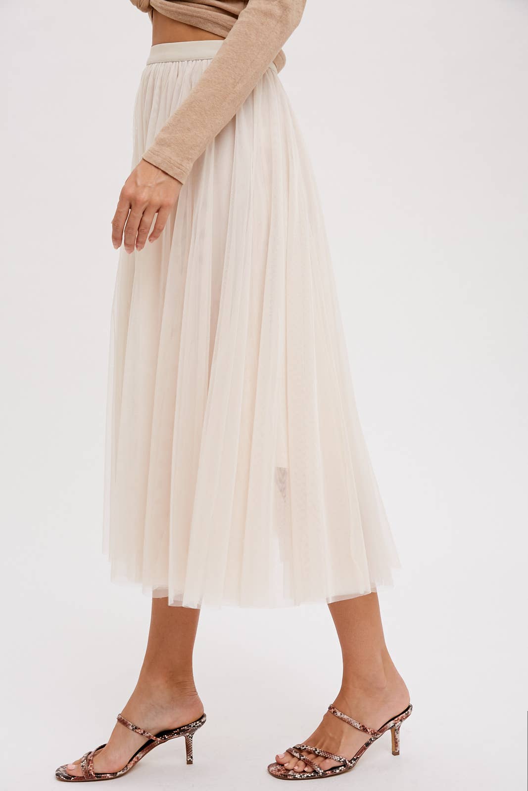 Tulle Midi Skirt | Mauve