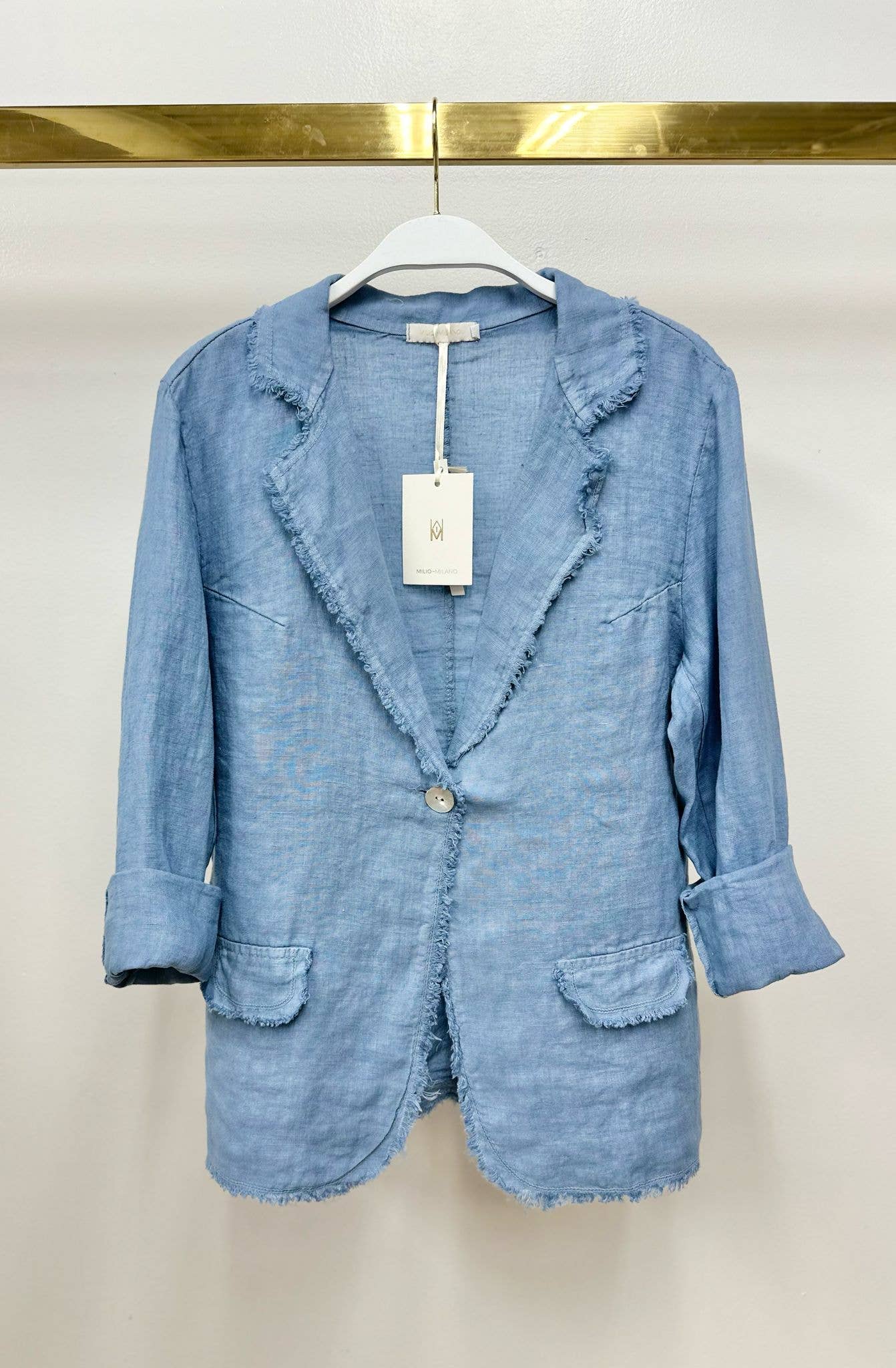 Linen Blazer | Denim Blue