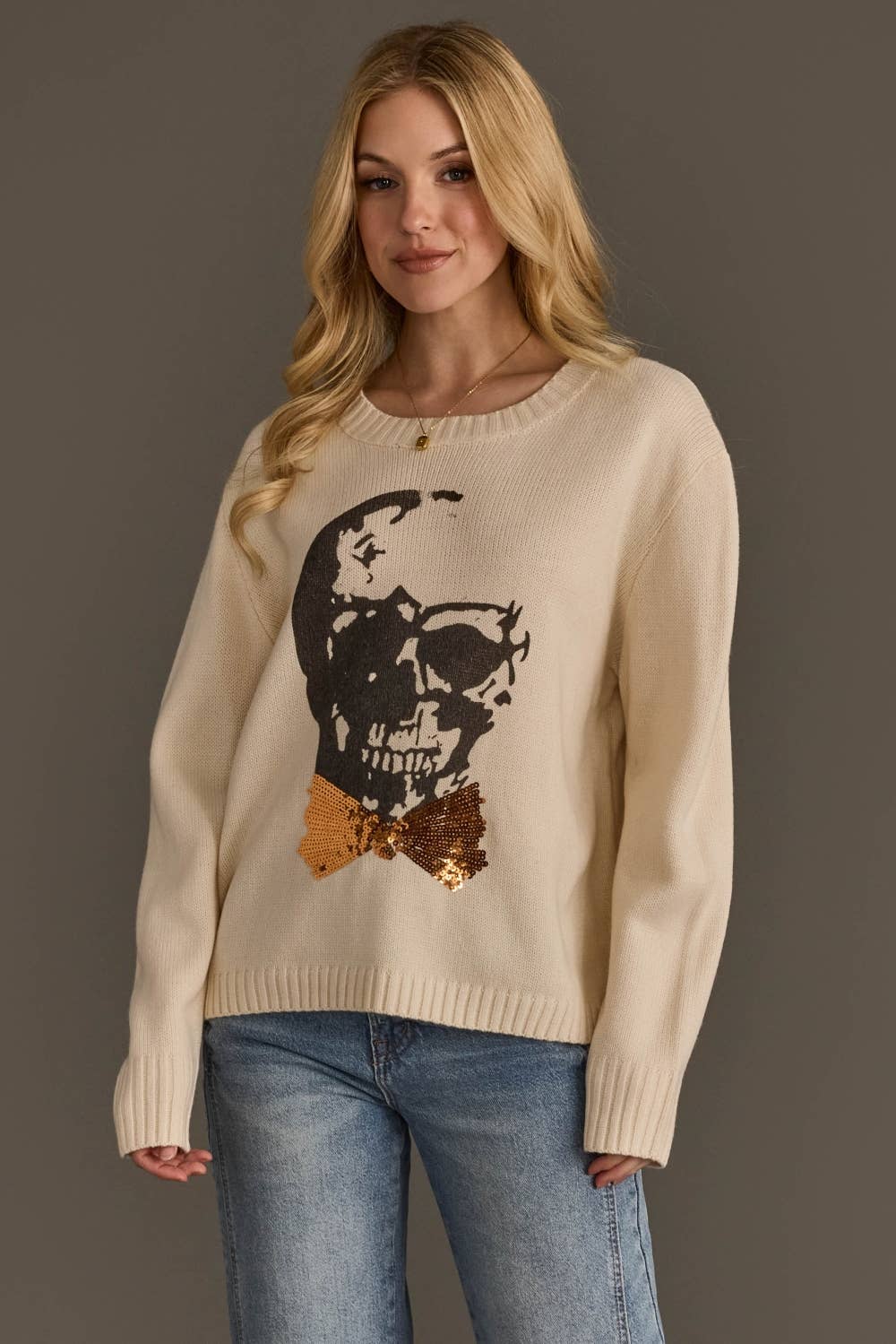 Large Skull Sweater / Ivory