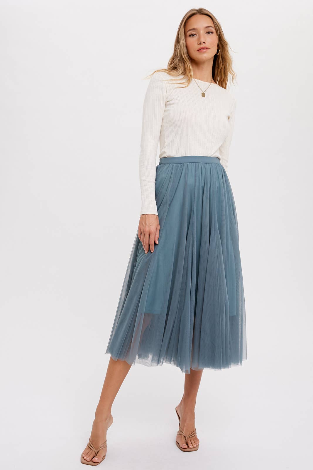 Tulle Midi Skirt | Mauve