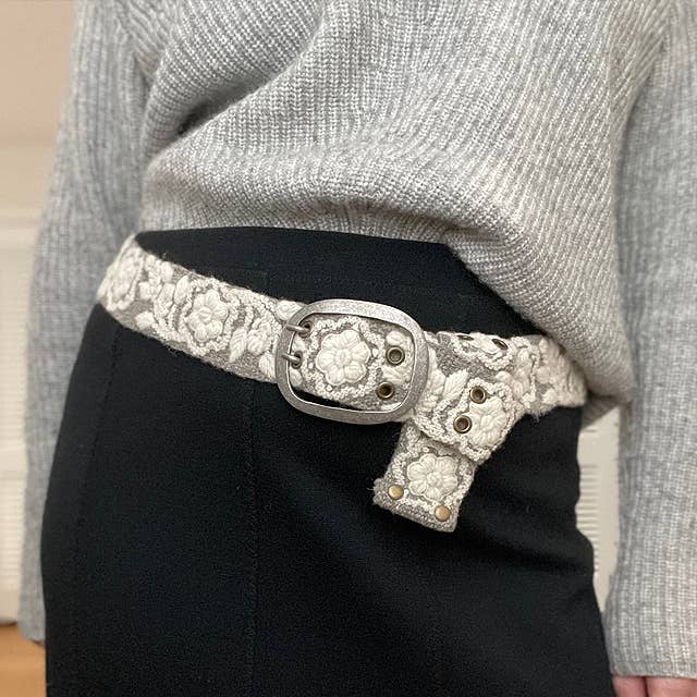 Heather + Cream Belt | L