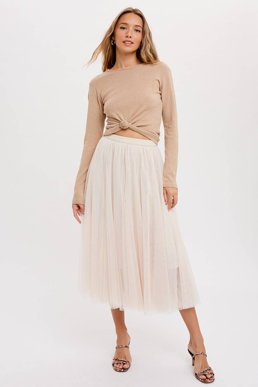Tulle Midi Skirt | Mauve