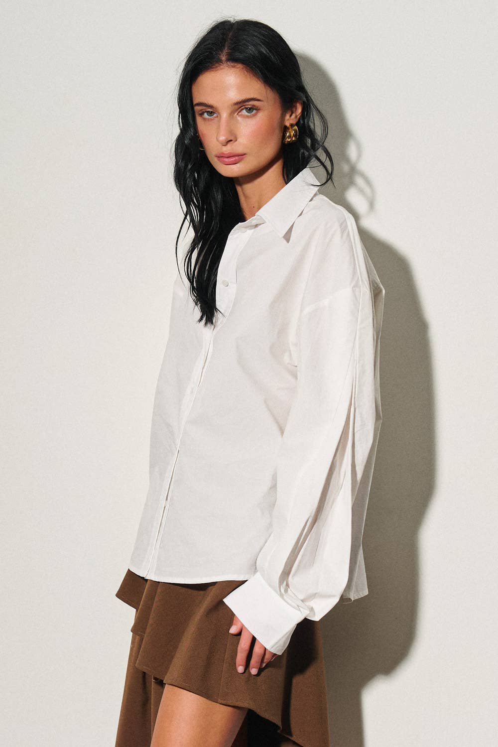 WOVEN POPLIN SHIRT I White