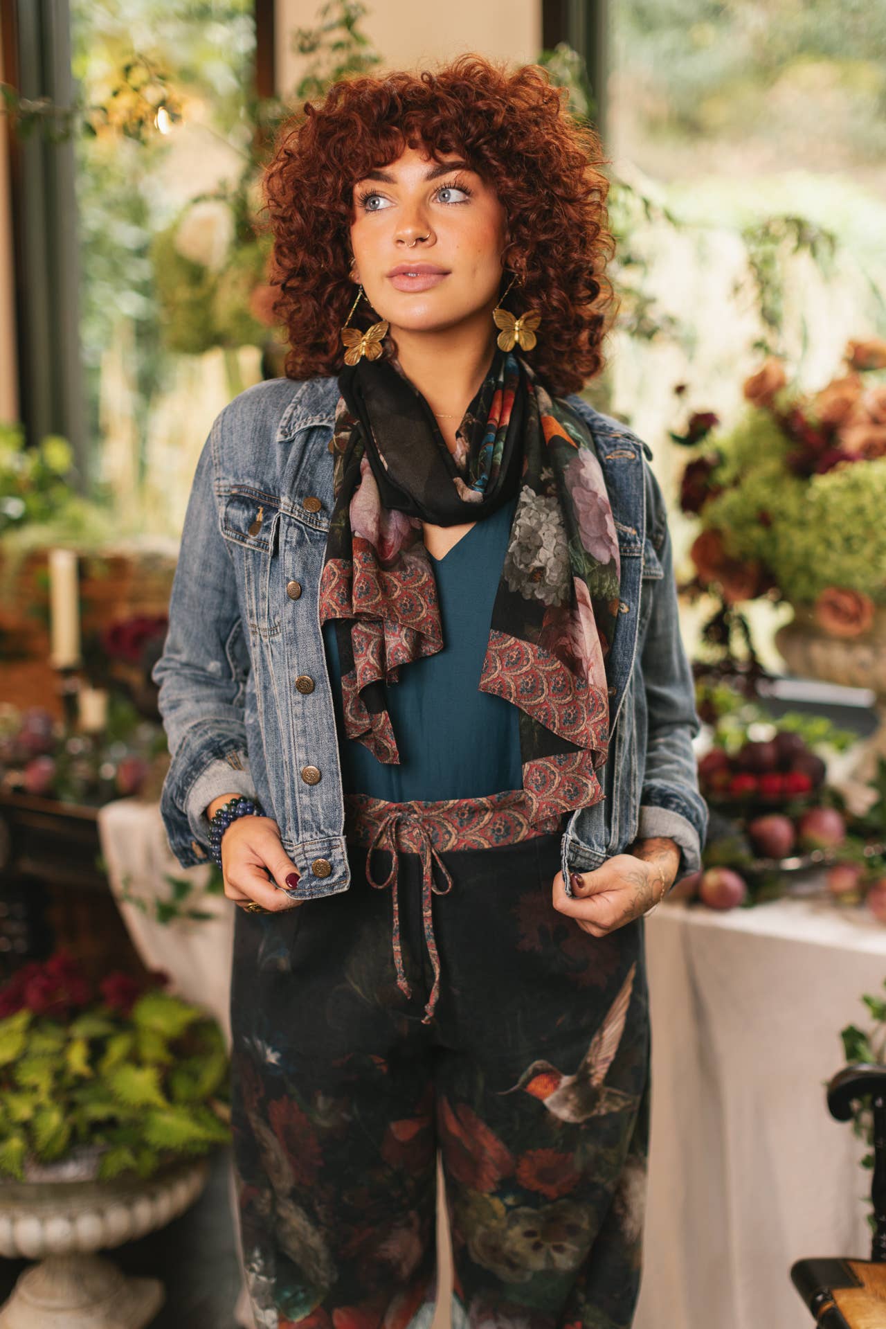 Flight of Fancy Floral Scarf