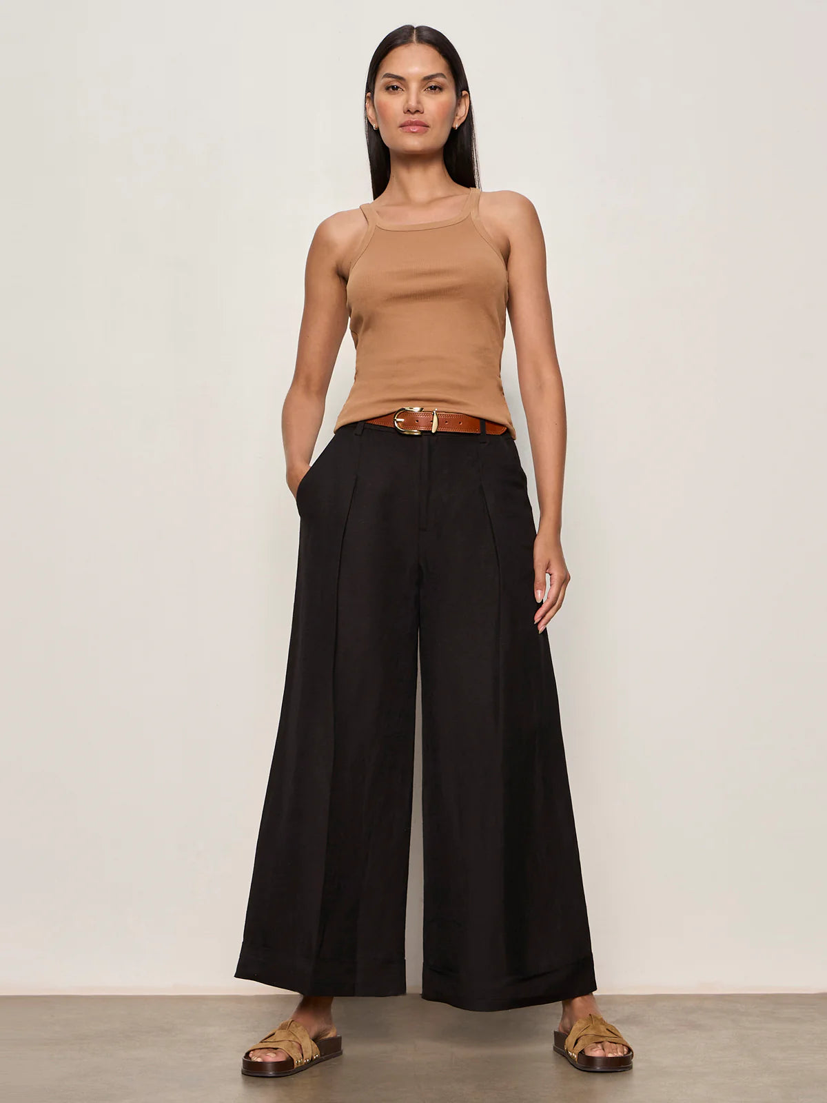 Terrace Linen Pant | Black