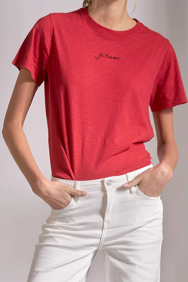 Red Je T'aime Tee