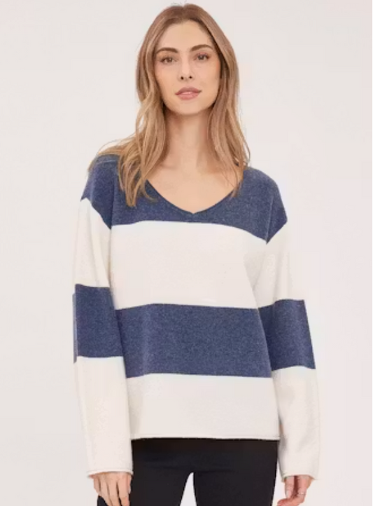 Annalise Pullover | Navy Stripe