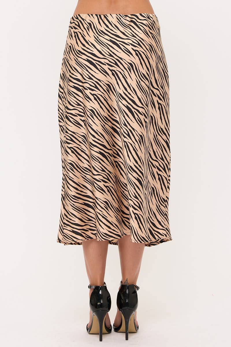 Zebra Satin Skirt