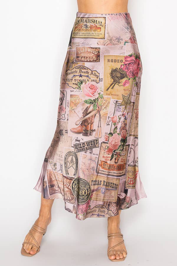 Rose Western Skirt