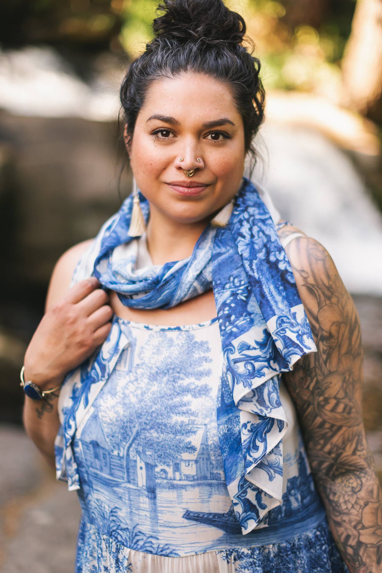 Blue Toile Scarf