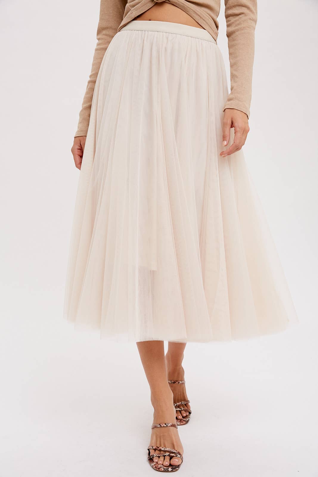 Tulle Midi Skirt | Mauve