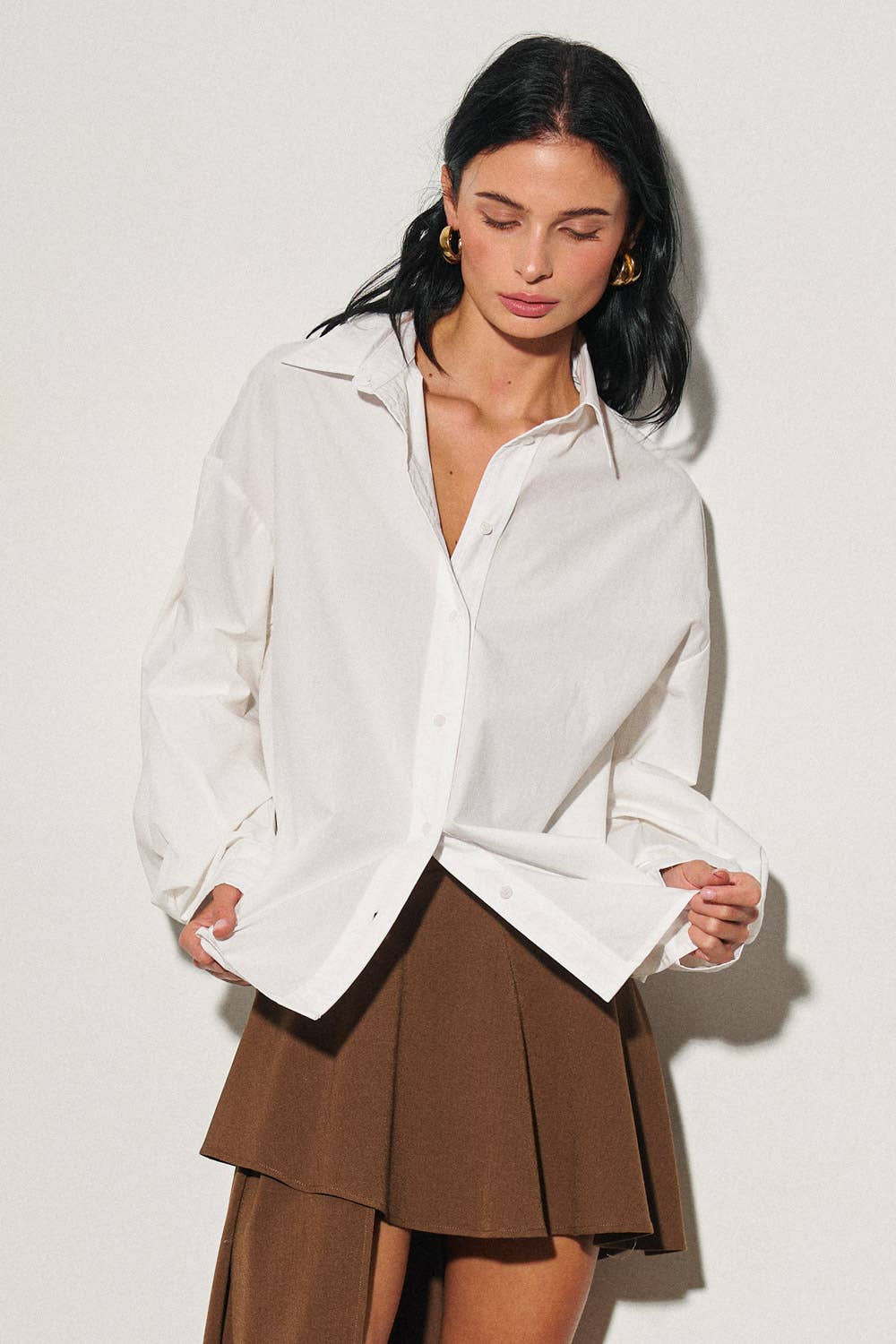 WOVEN POPLIN SHIRT I White