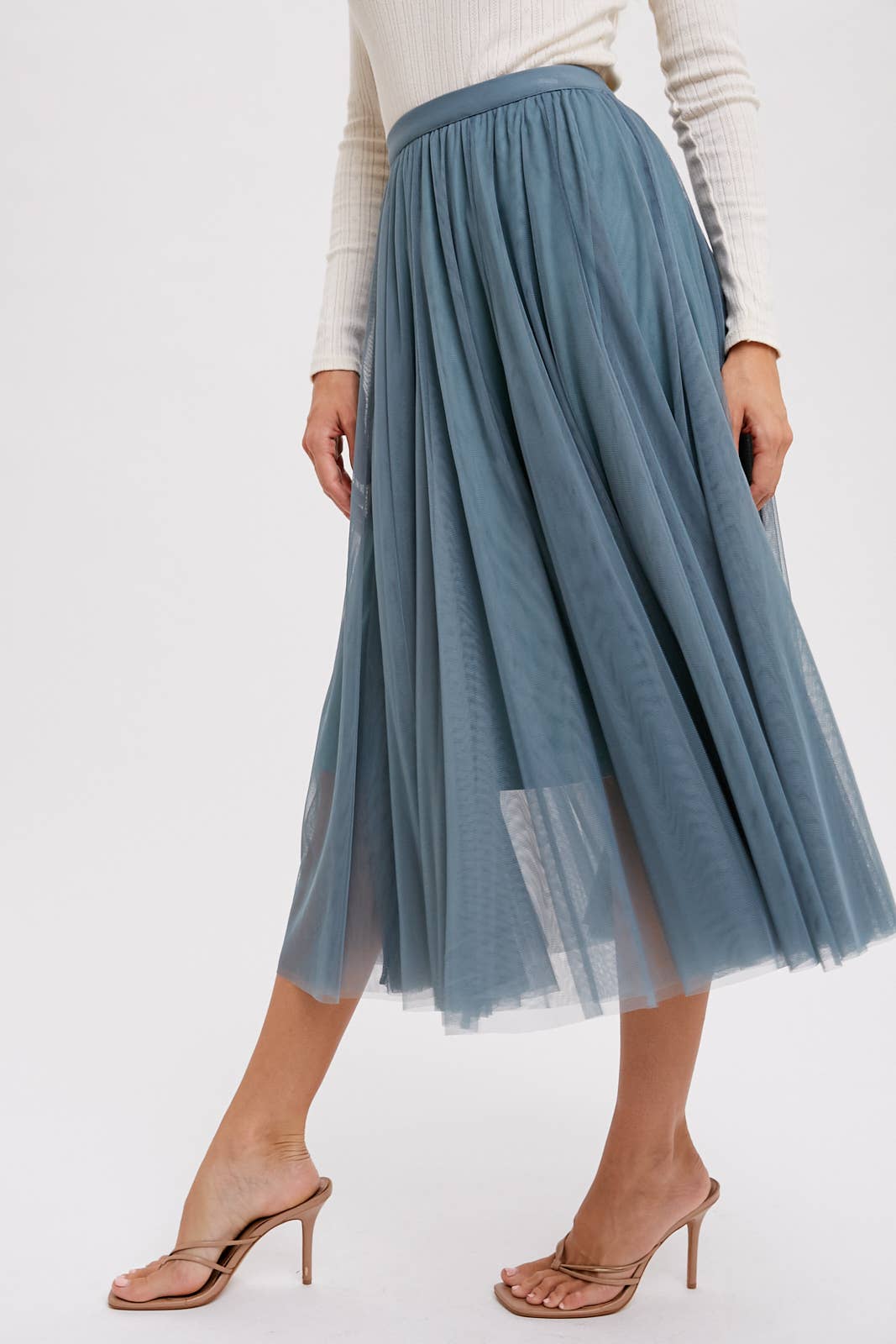 Tulle Midi Skirt | Mauve