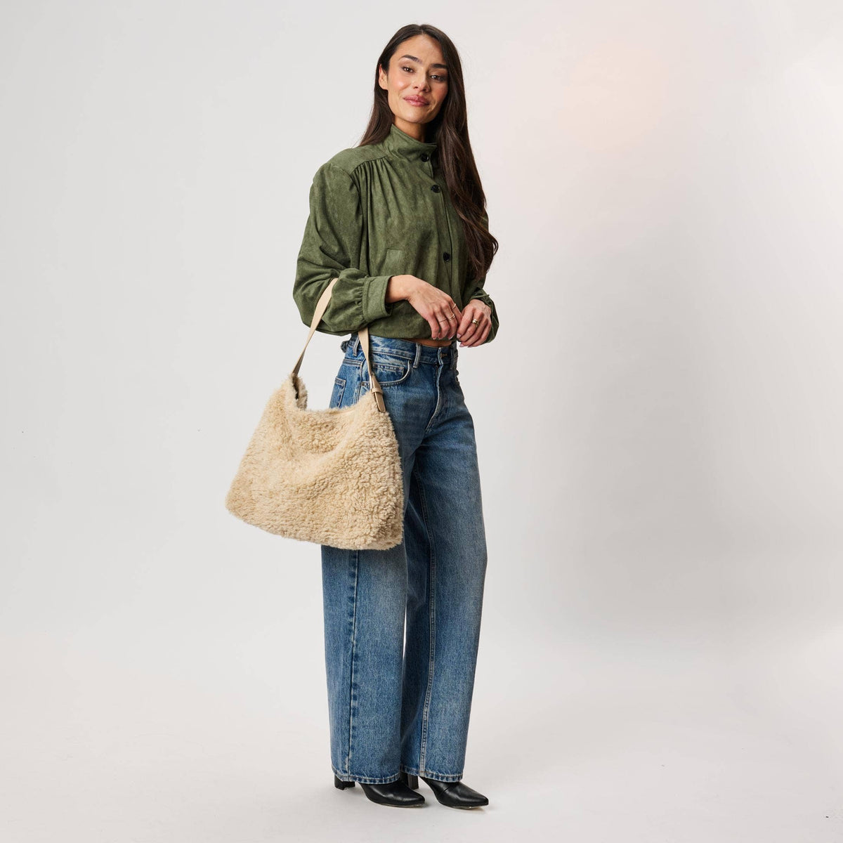 Neve Sherpa Tote | Burgundy