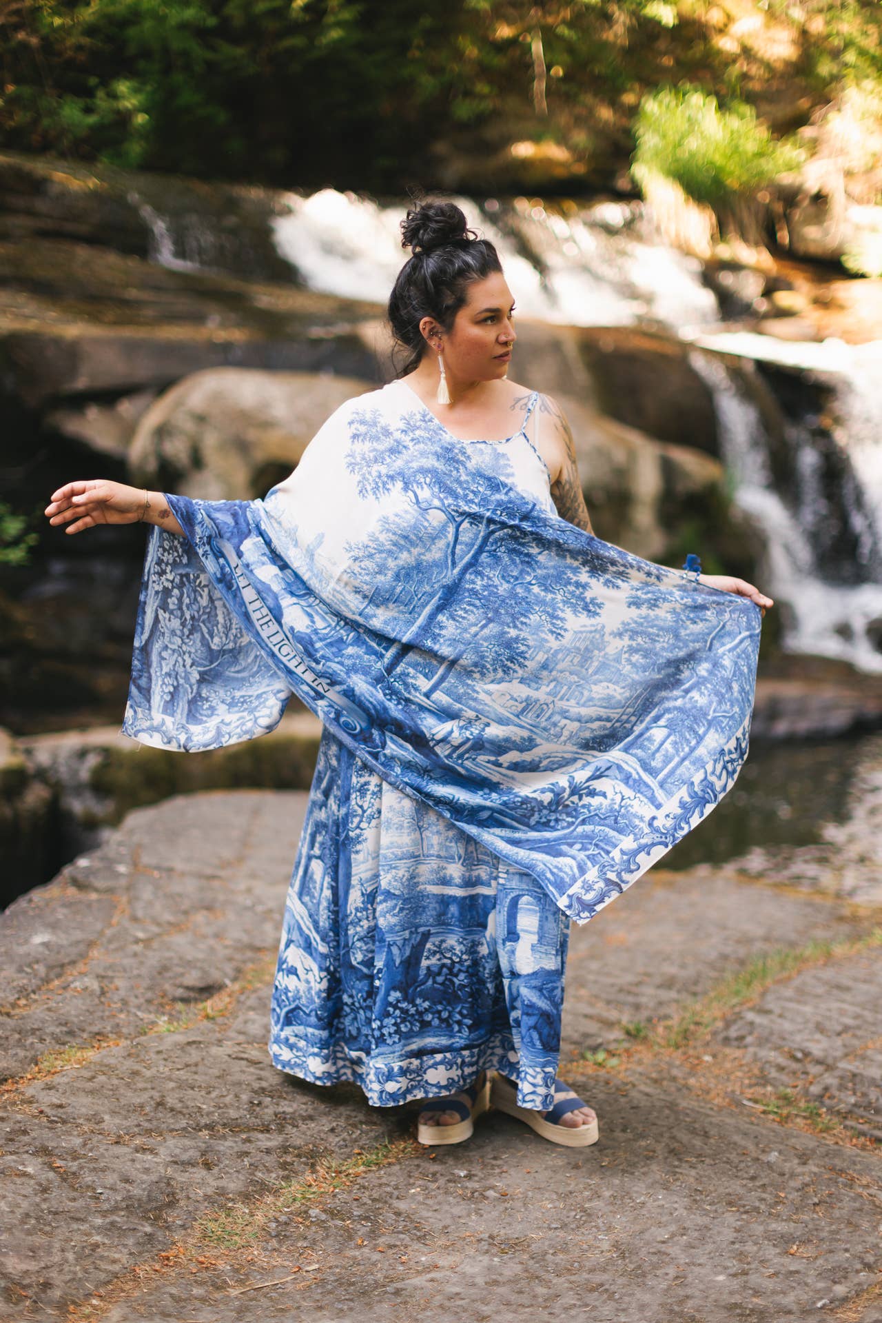 Blue Toile Scarf