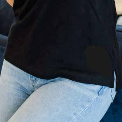 Long Sleeve Black Erin Gray Crew | L