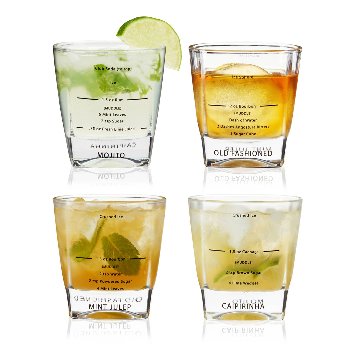 Recipe Cocktail Tumblers Set of 4