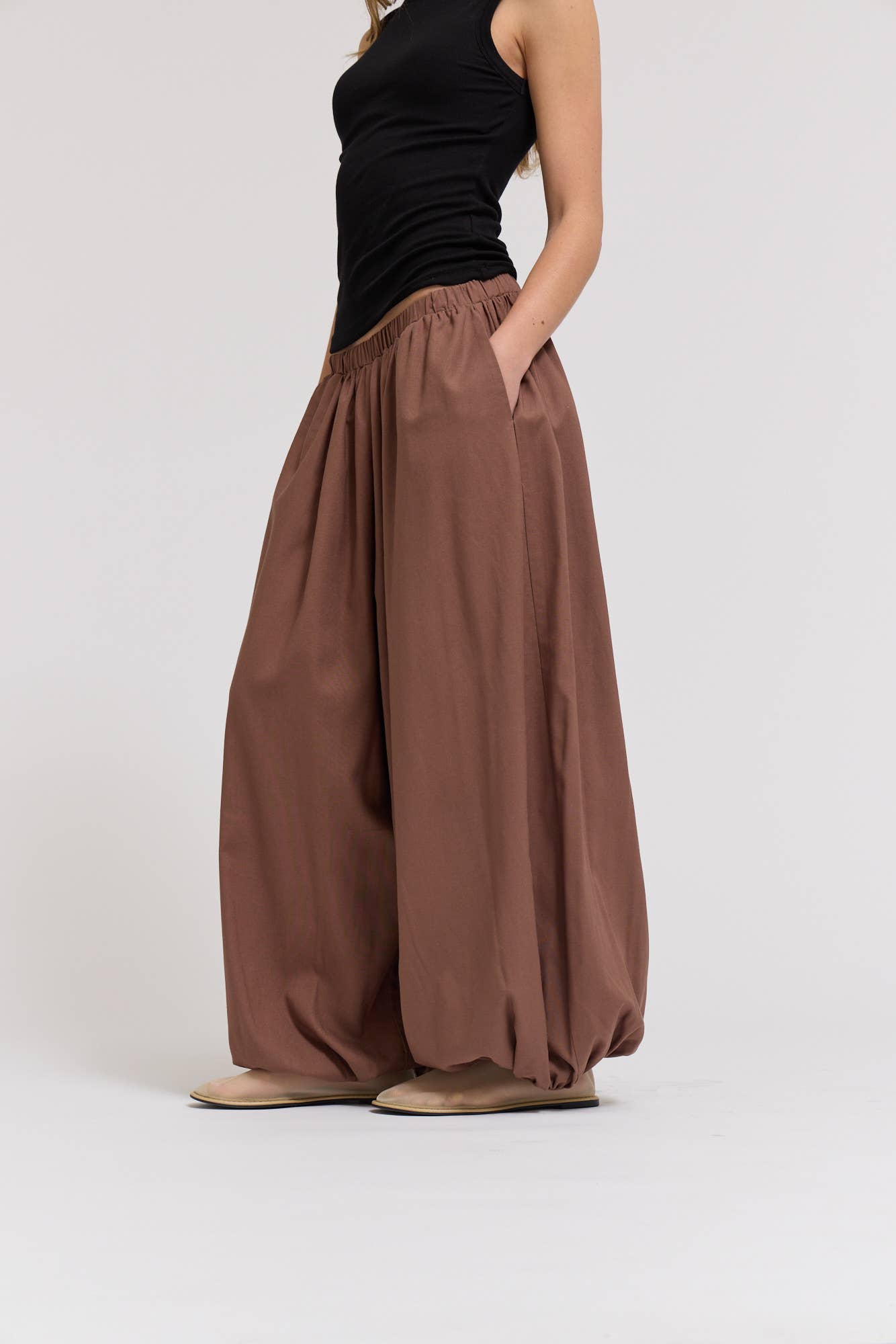 Linen Harem Pants | Tobacco